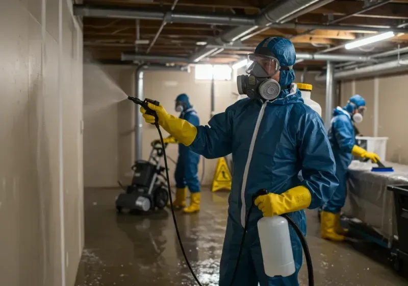 Basement Sanitization and Antimicrobial Treatment process in Dover, VT