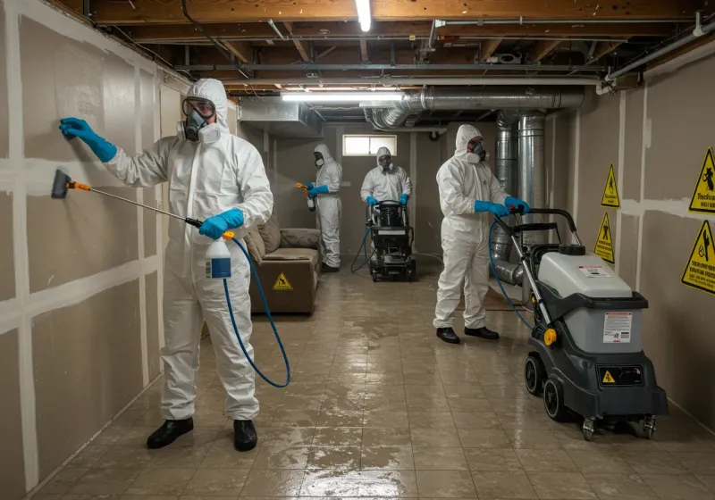 Basement Moisture Removal and Structural Drying process in Dover, VT